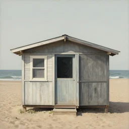 a cabin at the beach by jean - michel basquiat. hq. detailed. muted colors.
