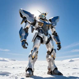 armored core 4 by liam wong, blue sky, the pure white earth, dramatic backlighting, cinematic establishing shot, extremely high detail, photorealistic, unrealengine 4