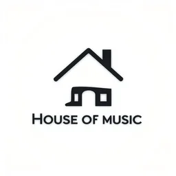 house of music corporate simple logo symetrical, corperate design