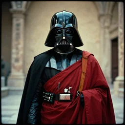 lomo photo of darth vader as monk