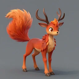 prompt A beautiful red orange kumiho, fluffy tails, Peter Mohrbacher