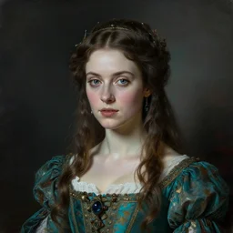 ( ( gothic # ) ) princess portrait *. *. by william henry hunt * *, highly detailded, turquoise rust