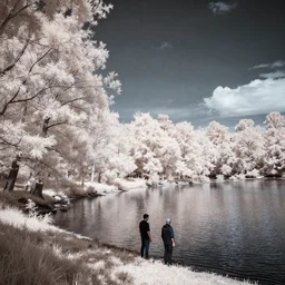 beautiful infrared landscape photography with trees and water by david keochkerian and mike irwin, ir filter, rule of thirds
