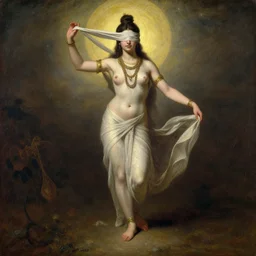 detailed full body of hindu god shivawoman with blindfolded by cloth, girl graceful,, painting by gaston bussiere, craig mullins, j. c. leyendecker, lights, art by ernst haeckel, john william godward, hammershøi,,
