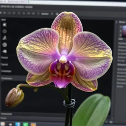 a colorful, metallic orchid, ( ( ( ( jonathan zawada ) ) ) ) a computer rendering by agnes lawrence pelton, featured on polycount, computer art, rendered in cinema 4 d, octane render, rendered in maya
