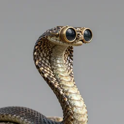 a profile picture of a cobra with steampunk googles, by ROSS tran, 4k