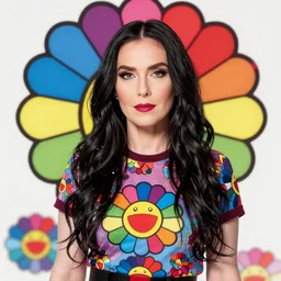 professional portrait photoshoot of bjork bjork in the style of takashi murakami, colorful superflat movement, 1 9 9 6