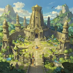 ancient temple RPG dungeon, D&D official fanart behance hd artstation by Jesper Ejsing, by RHADS and Makoto Shinkai and Lois van baarle and ilva kuvshinov and rossdraws