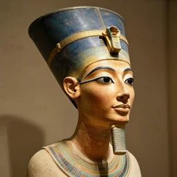 egyptian queen with crown nefrtiti, head shot, portrait