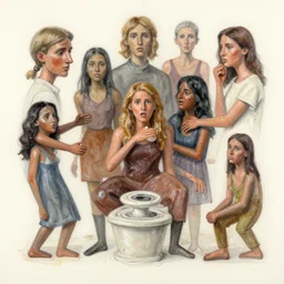 it's compressed, morphed, ridiculed, changed, time traveled as impossible concepts, love, hate, feelings, thoughts, people, for lack of a better way to describe it, every single thing in the universe at once was placed in to the same painting, oily painting, digital, artificial, traditional, artisanal pottery cleansing, real, sketch marker drawing