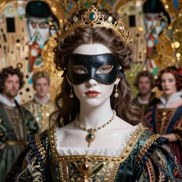 a masterpiece ultrarealistic ultradetailed portrait of a incredibly beautiful princess in ski mask baroque renaissance. medium shot, intricate, elegant, highly detailed. trending on artstation, digital art, by stanley artgerm lau, wlop, rossdraws, james jean, andrei riabovitchev, marc simonetti, yoshitaka amano. background by james jean and gustav klimt, light by julie bell, 4 k, porcelain skin.