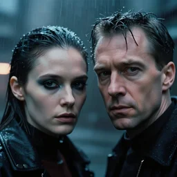 cinestill 5 0 d candid photographic portrait by david lynch and fritz lang of a retro - futurist android, closeup, modern cyberpunk moody emotional cinematic, pouring rain menacing lights shadows, 8 k, hd, high resolution, 3 5 mm, f / 3 2, ultra realistic faces, ex machina, blur, unframed