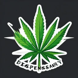 Detailed Marijuana Dispensary vector logo, E-sport style, flat colour, SVG, professional, sharp edges, vinyl cutout