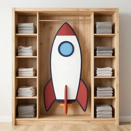 a closet in the shape of rocket