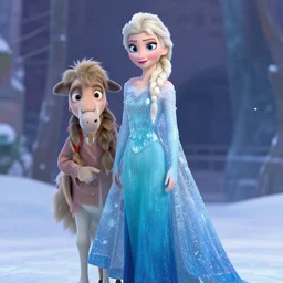 elsa frozen in the style of gosia kmiec