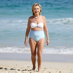 hillary clinton bikini photo at the beach, full view