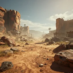post apocalyptic wasteland, octane render, 8k