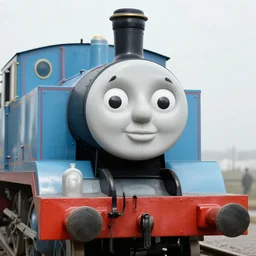 WW2 era photograph, the face of Thomas the tank engine on a 800mm German super-heavy-mortar