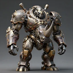 fullbody portrait of a robotic rhino mecha brutalist, concept art, intricate complexity, by shigenori soejima, krenz cushart, alphonse mucha, takato yamamoto, conrad roset, 4 k, beautiful, cinematic dramatic atmosphere, volumetric lighting, highly detailed, perfect, fine details, realistic shaded, artwork by subjekt zero