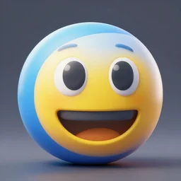 mega emoji blue white gray yellow 4 k octane render