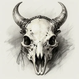 ancient slavic tribal shaman animal skull mask demon head album cover hyper detailed concept art sheet crosshatch sketch illustration art style by Jonathan Wayshak and Toshihiro Egawa and Zdizslaw Beksinski and Artstation trending 8k