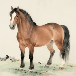 horse tiger hybrid, traditional chinese painting,