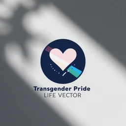 transgender pride and life vector logo, minimalist professional icon