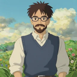 walter white as an anime character from studio ghibli. beautiful. 4 k.