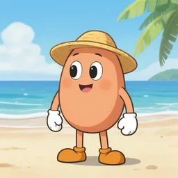 bara character at beach