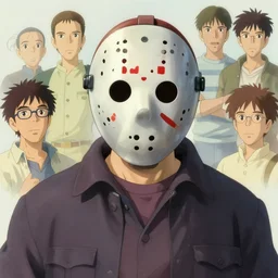 very centered portrait of a jason voorhees, artstation, elegant, highly detailed, digital painting, concept art, smooth, sharp focus, illustration, cartoon by studio ghibli, makoto shinkai, don bluth, fujita goro, jean giraud, atey ghailan, akihiko yoshida, tom whalen 8 k