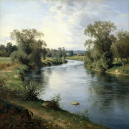 beautiful landscape with river, jacques - laurent agasse