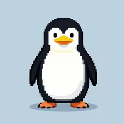 pixel art penguin warrior