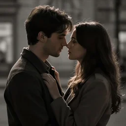 the two spies who fell in love, selective color effect, cinematic, 3 point lighting