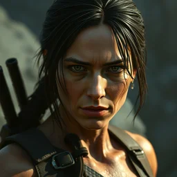 lara croft with keanu reeves'face in tomb raider 1