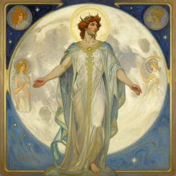 god of moon, male character design, painting by gaston bussiere, craig mullins, greg rutkowski, alphonse mucha, trending on artstation