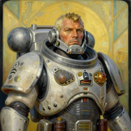 Art Deco Art Deco painting portrait! space-marine Greg hildebrandt high detail!