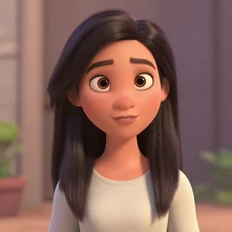 pixar style portrait of pretty woman 85mm