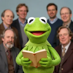 portrait of kermit the frog hloding a note book by theodore ralli and nasreddine dinet and anders zorn and nikolay makovsky and edwin longsden long