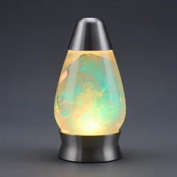 half boulder opal half lava lamp, glowing nixie tube accents, clean futuristic design, sacred, angelic, divine, museum lighting