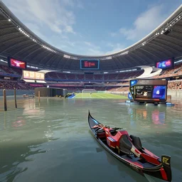 rocket league stadium but it's in venice, flooded gaming, 4 k, detailed