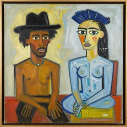 basquiat and pablo picasso art, painting