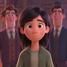 Lofi portrait, Pixar style by Joe Fenton and Stanley Artgerm and Tom Bagshaw and Tim Burton, gentle smile