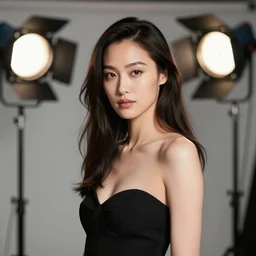 a studio photoshoot of a chinese gal gadot, studio lighting, bokeh