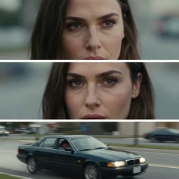 beautiful three point perspective film still of gal gadot car chase in matrix, extreme closeup portrait in style of frontiers in hyperrealism miniature model photography fashion edition, miniature portrait, eye contact, tilt shift style scene background, soft lighting, kodak portra 4 0 0, 8 k, macro, cinematic style by emmanuel lubezki