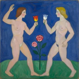 battle between tulips and roses,  Hilma af Klint painting