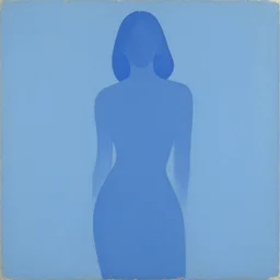 gouache painting, woman silhouette, centred, abstract, minimal, based on nu bleu gouache decoupee, by henry matisse, gary hume