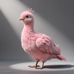 a dodo bird with pink feathers