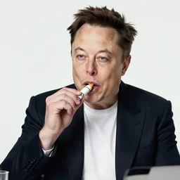elon musk eating crayons, hyperealistic, 8 k uhd, award winning photography, medium shot