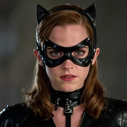 emma watson as hot catwoman at night, full!! body! shot perspective colored perfect eyes!! by charlotte grimm natural light sharp focus detailed face canon eos c 3 0 0, 5 0 mm 8 k smooth artstation