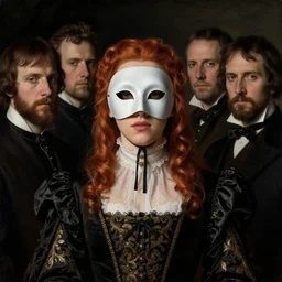 front symmetric face of very young scarlet johansson in japanese costume, wearing victorian mask, by jan van eyck, tom bagshaw, jean delville, william bouguereau, albrecht durer, symbolist painting, mysterious mood